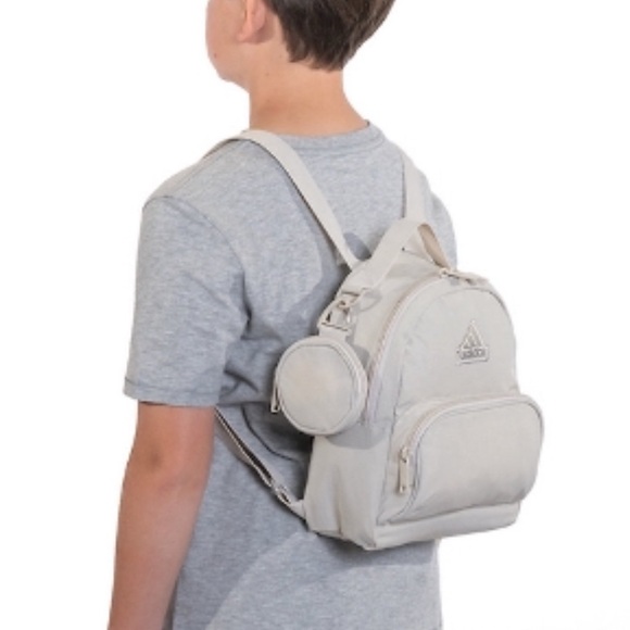 ADIDAS Small Gray Backpack Purse NWOT - Picture 2 of 4